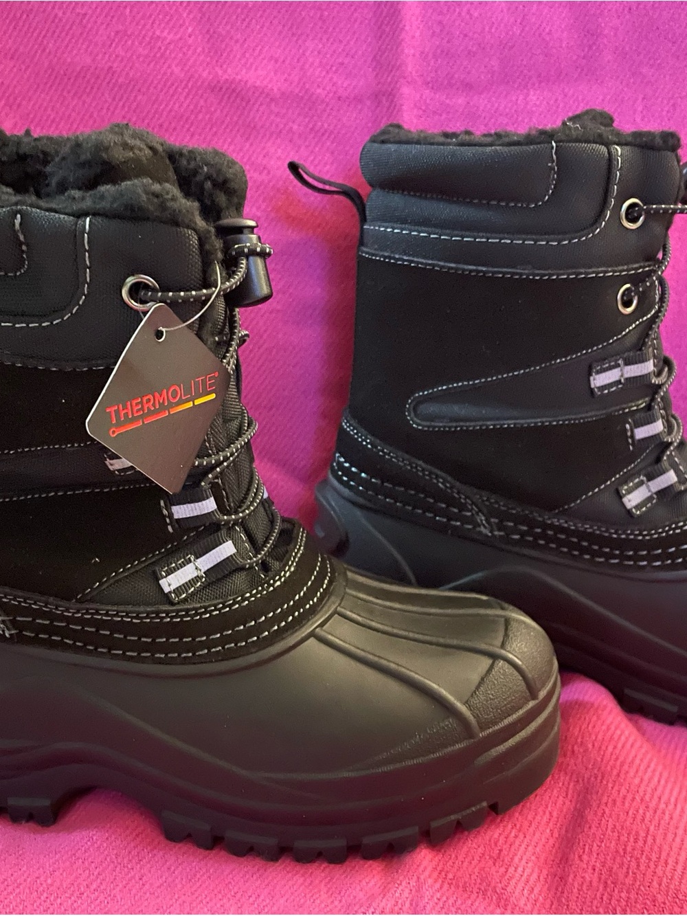 Lands' End Kids Black Thermolite Snow Boots